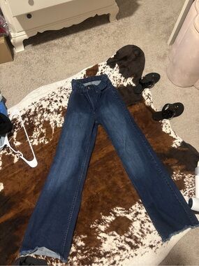 Kimes Ranch Dark Blue Wide-Leg Jeans